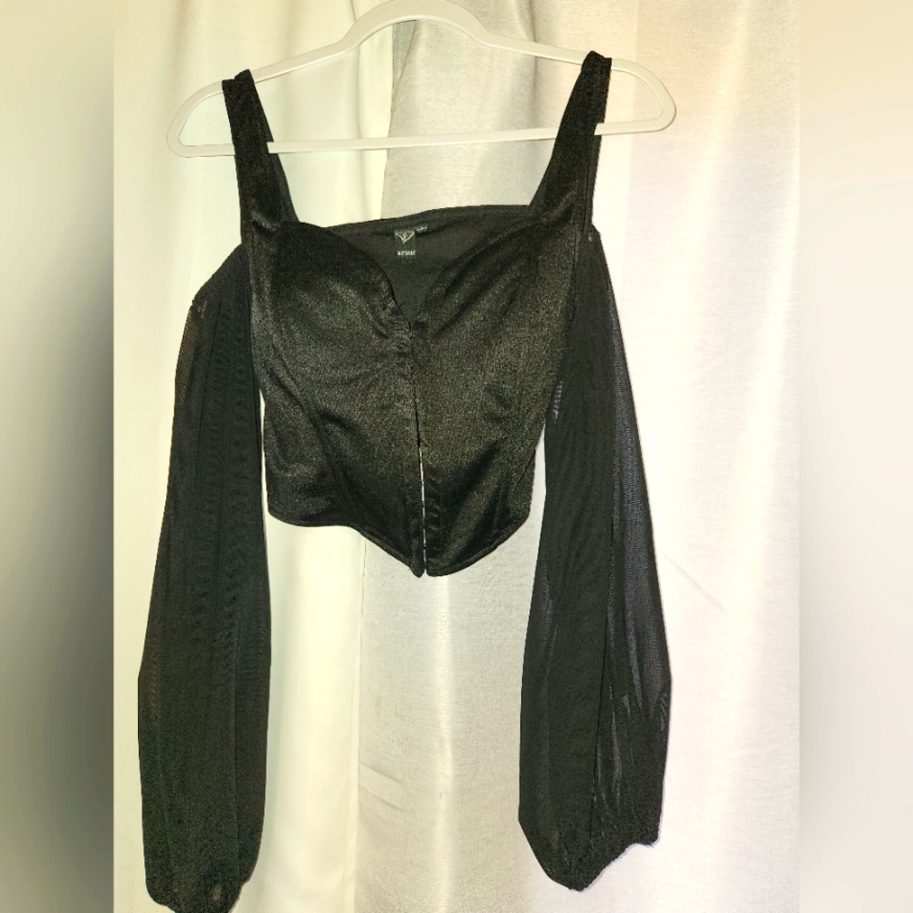 Windsor, size L, black corset crop top.